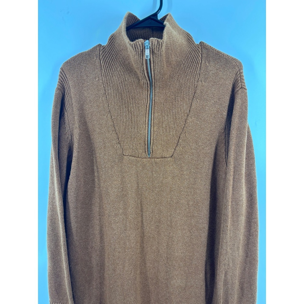 Free Assembly Womens Quarter Zip Knit Sweater Dress Rust Brown XL Cotton Wool - Picture 3 of 5